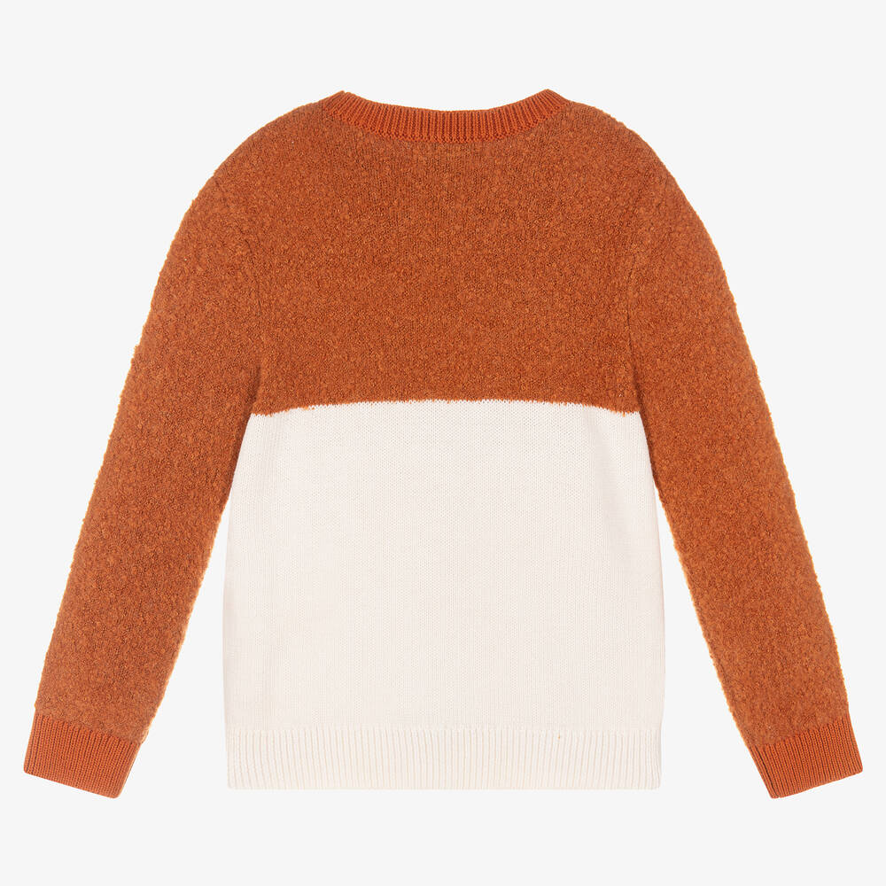 Stella McCartney Kids-Boys Orange Knitted Fox Sweater | Childrensalon Outlet