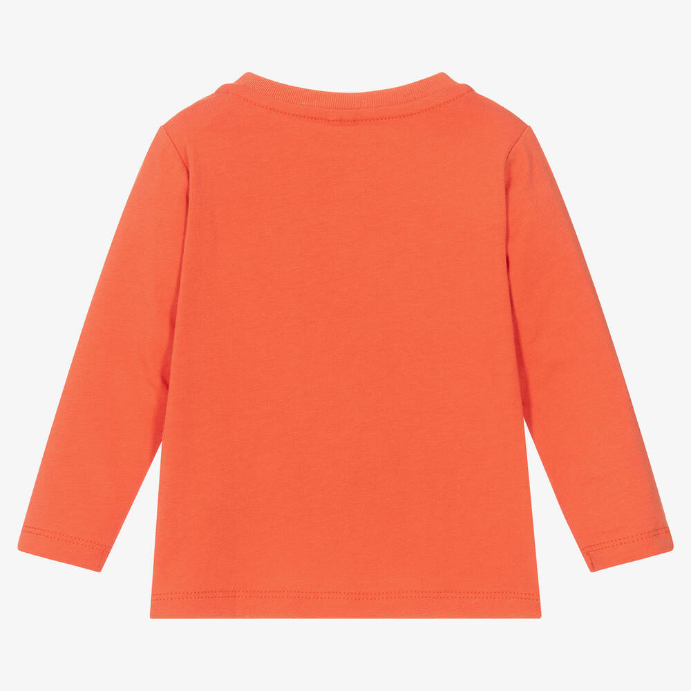 Stella McCartney Kids-Boys Orange Monster Organic Cotton Top | Childrensalon Outlet