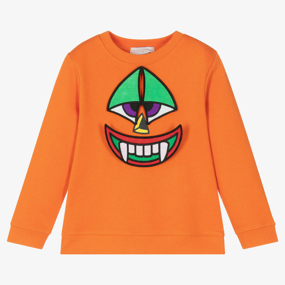 Stella McCartney Kids - Boys Orange Pumpkin Sweatshirt | Childrensalon