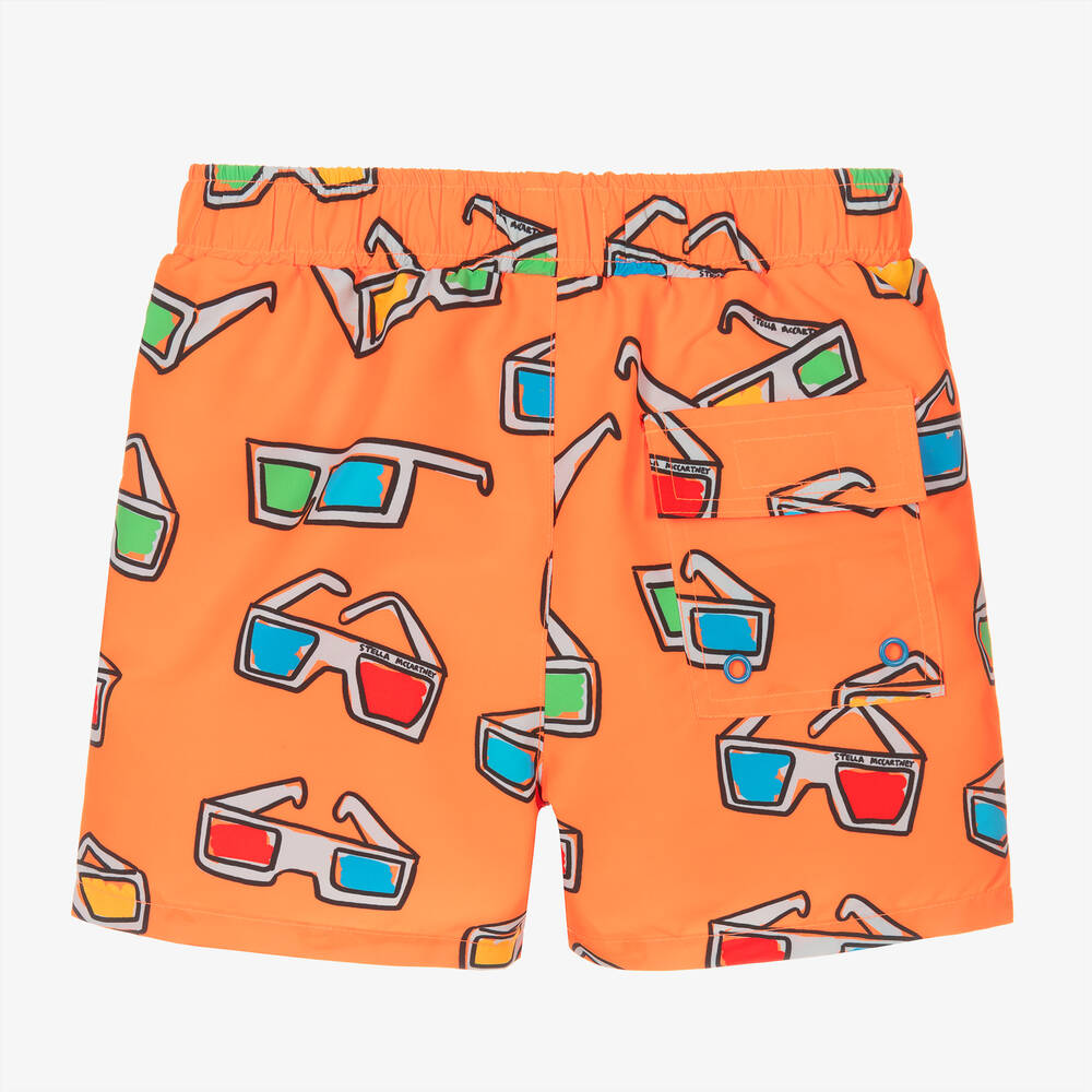 Stella McCartney Kids-Boys Orange Swim Shorts | Childrensalon Outlet