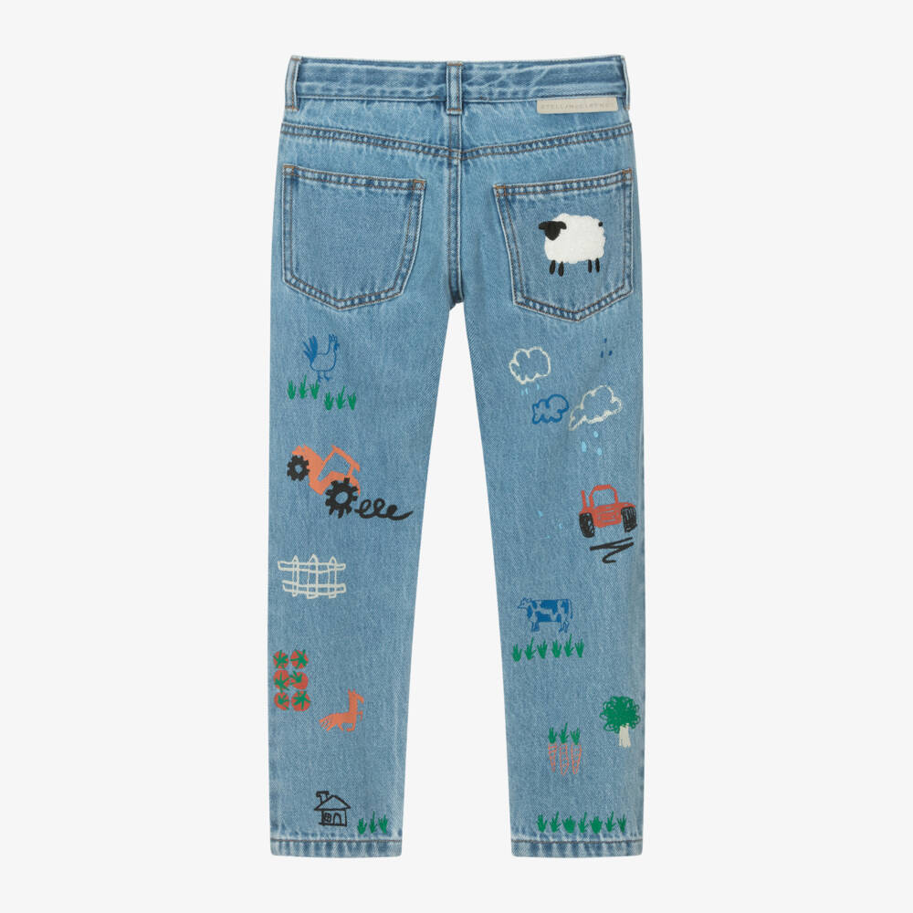 Stella McCartney Kids-Boys Organic Blue Farm Jeans | Childrensalon Outlet