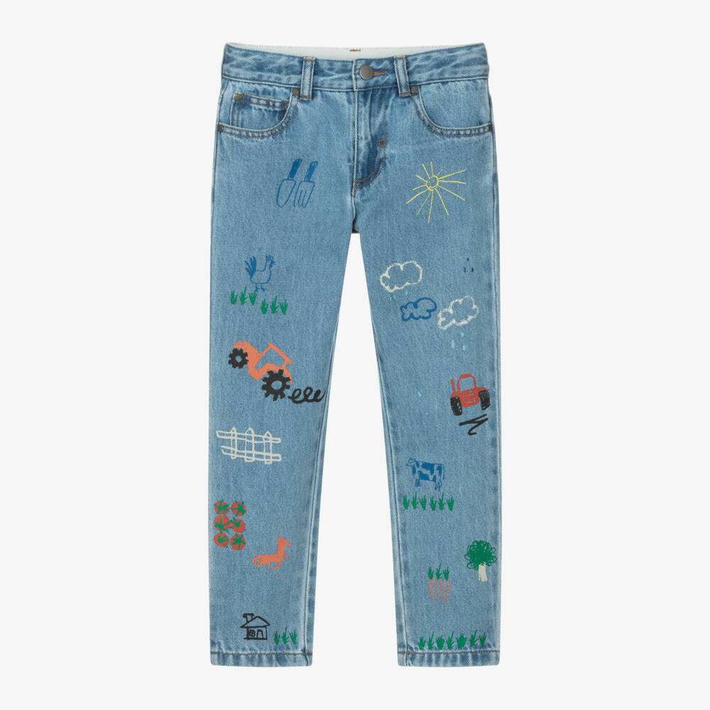 Stella McCartney Kids-Boys Organic Blue Farm Jeans | Childrensalon Outlet