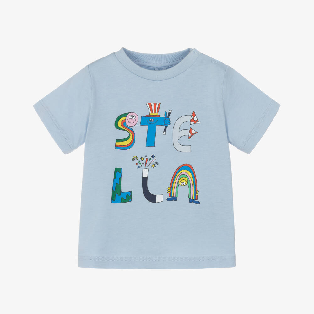 Stella McCartney Kids-تيشيرت أزرق عضوي للأولاد | Childrensalon Outlet