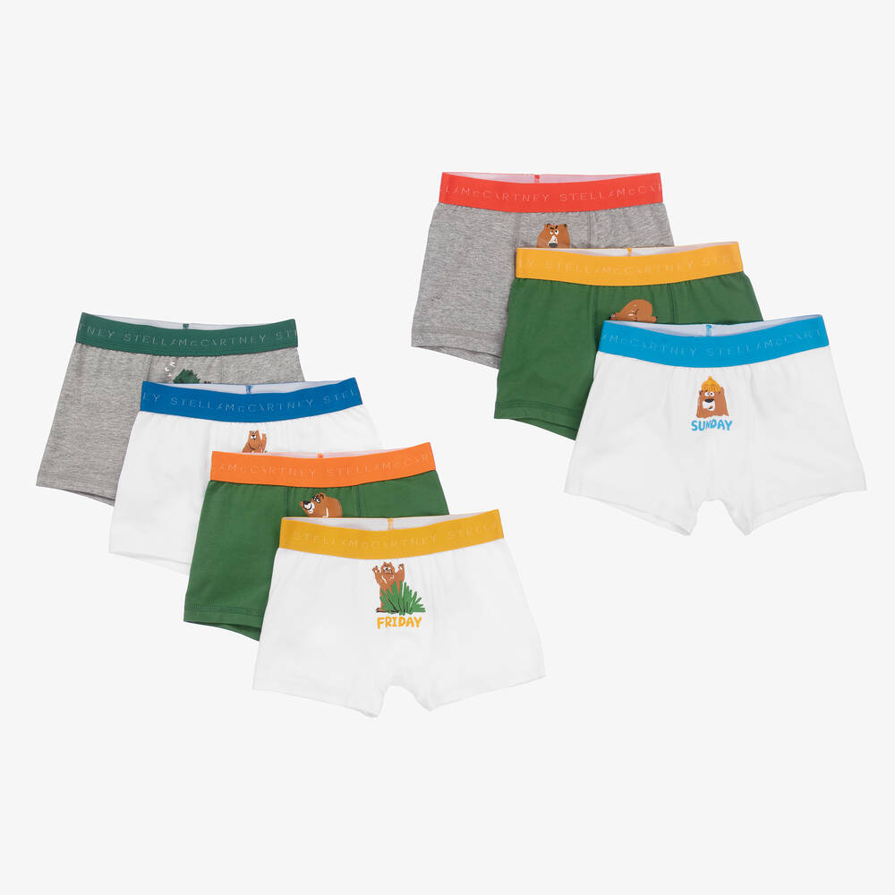 Stella McCartney Kids-Boys Organic Cotton Boxer Shorts (7 Pack) | Childrensalon Outlet