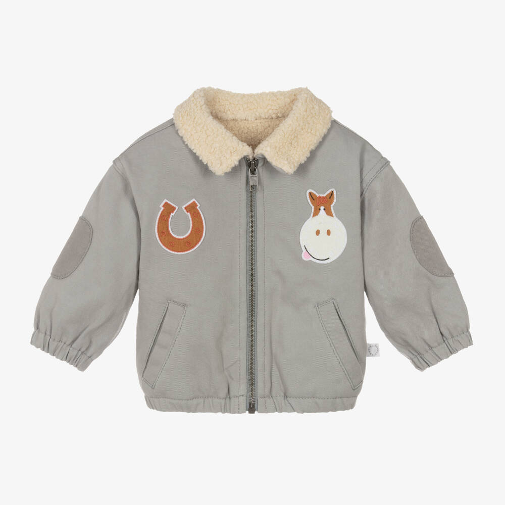 Stella McCartney Kids-Boys Organic Cotton Grey Coat | Childrensalon Outlet