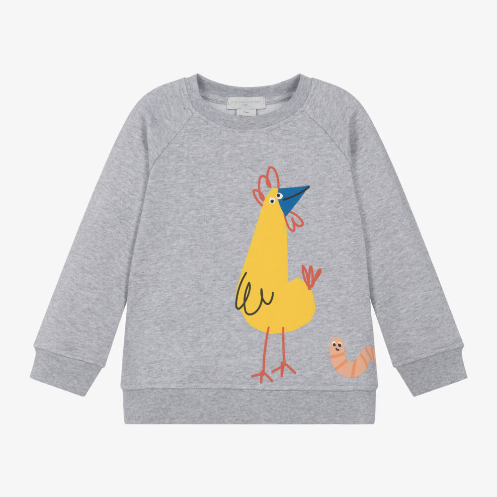 Stella McCartney Kids-Boys Organic Cotton Grey Sweatshirt | Childrensalon Outlet