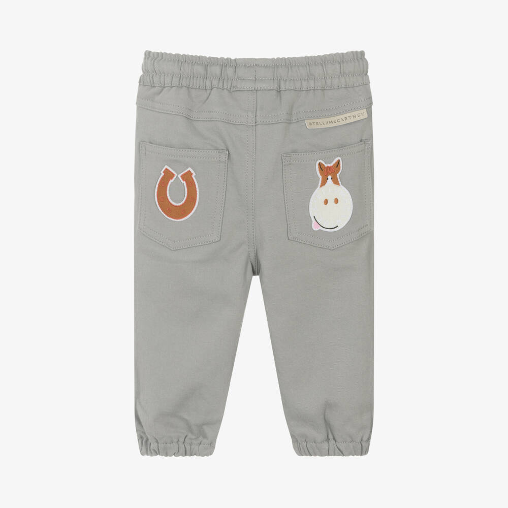 Stella McCartney Kids-Boys Organic Cotton Grey Trousers | Childrensalon Outlet