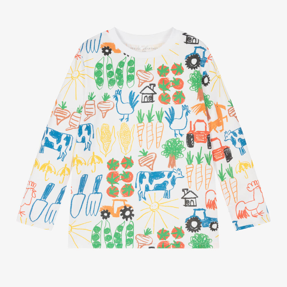 Stella McCartney Kids-Boys Organic Farm Print Top | Childrensalon Outlet