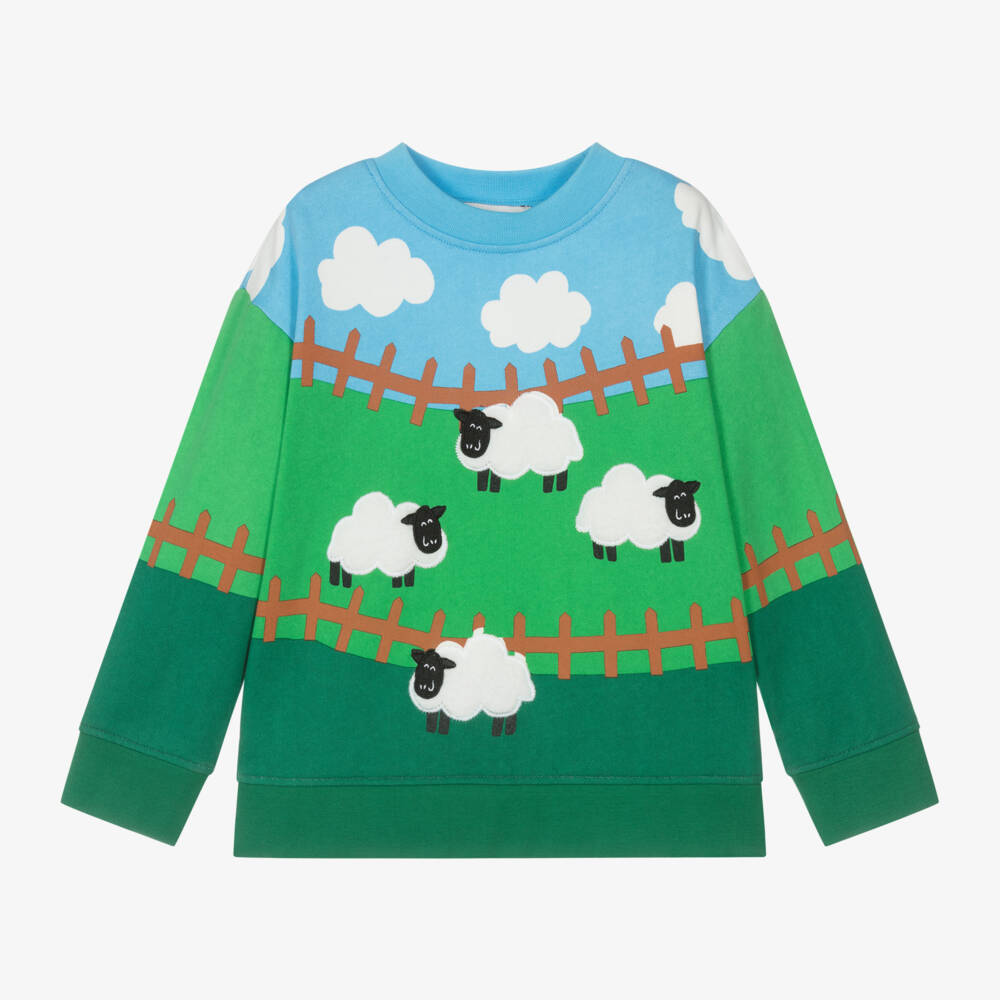 Stella McCartney Kids-Boys Organic Green Sweatshirt | Childrensalon Outlet