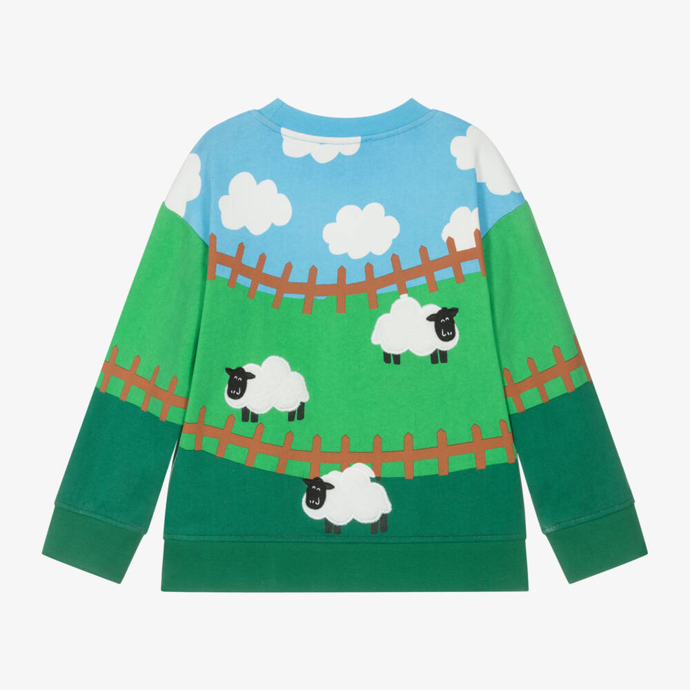 Stella McCartney Kids-Boys Organic Green Sweatshirt | Childrensalon Outlet