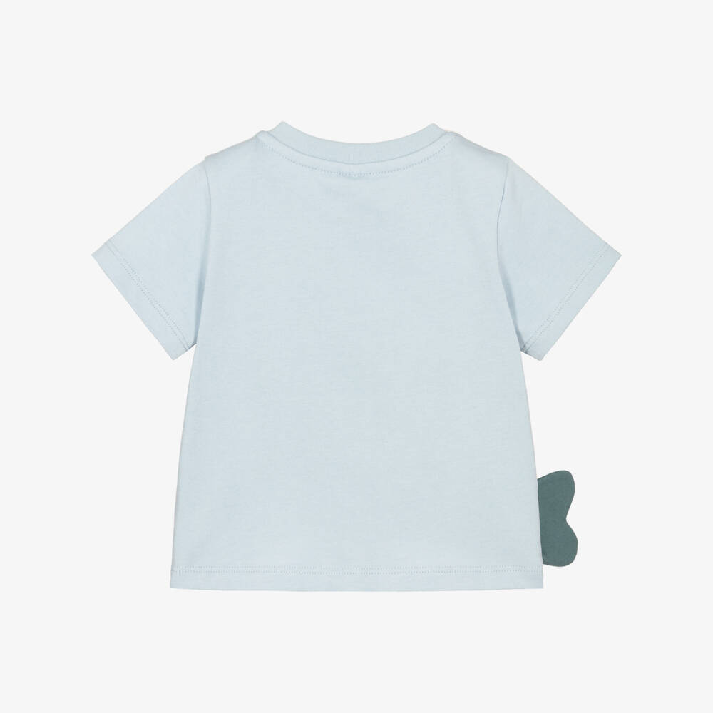Stella McCartney Kids-Boys Pale Blue Cotton T-Shirt with Whale Graphic | Childrensalon Outlet