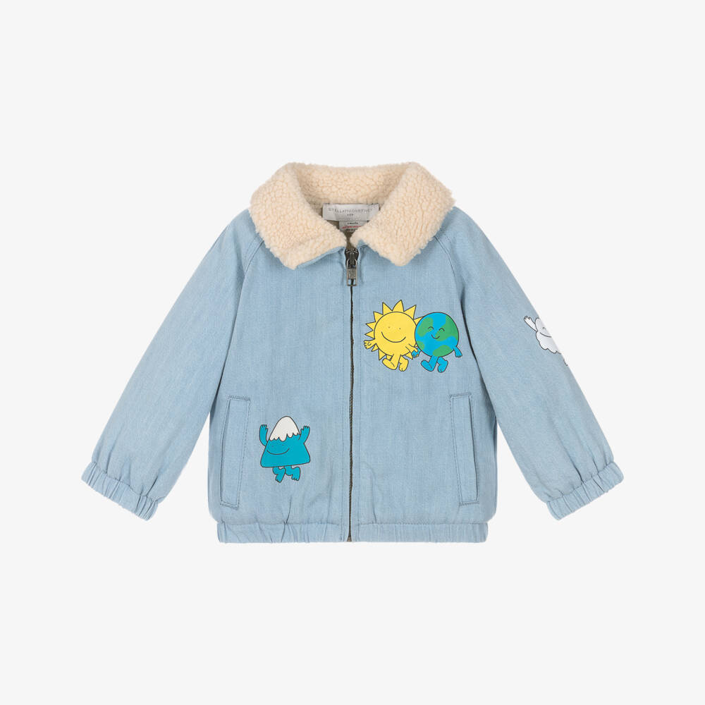 Stella McCartney Kids-Boys Pale Blue Earth & Sun Print Jacket | Childrensalon Outlet