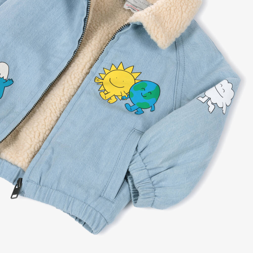 Stella McCartney Kids-Boys Pale Blue Earth & Sun Print Jacket | Childrensalon Outlet