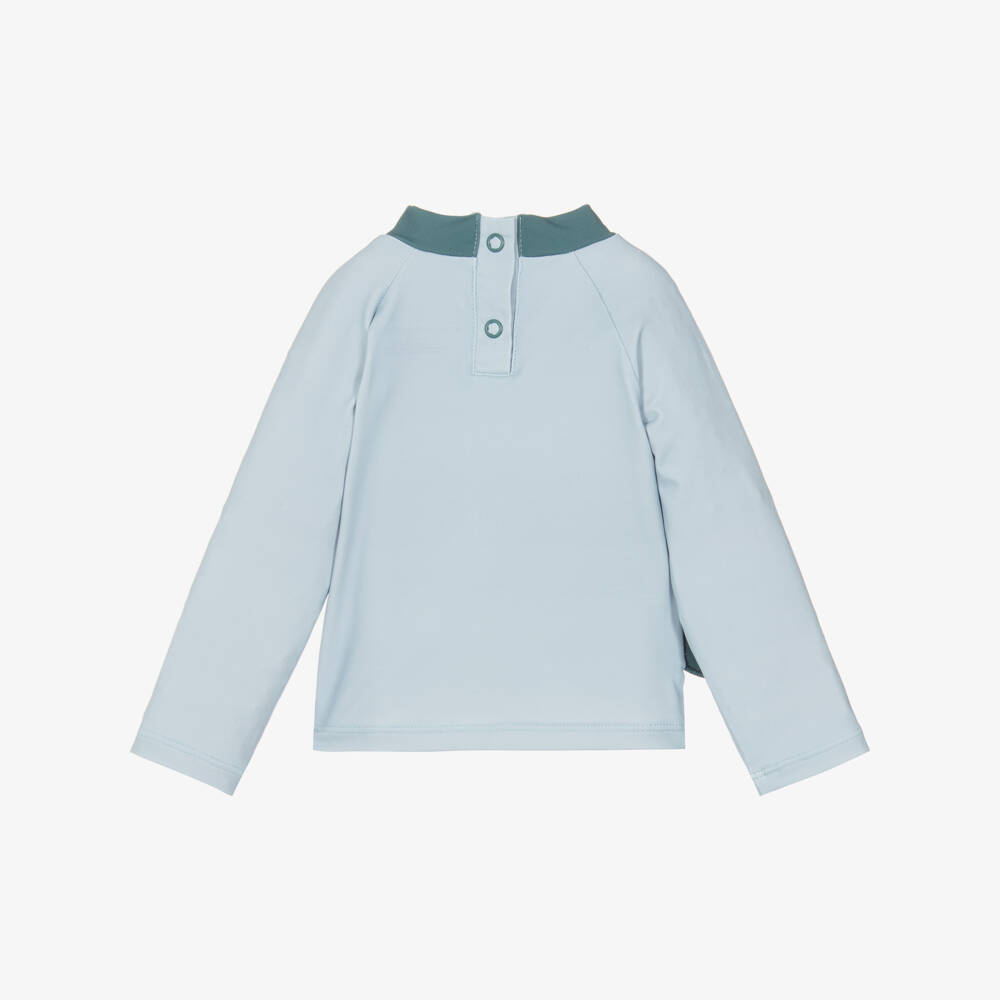 Stella McCartney Kids-Boys Pale Blue Whale Motif Swim Top (UPF50+) | Childrensalon Outlet