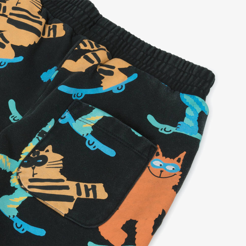 Stella McCartney Kids-Boys Playful Black Cat Shorts | Childrensalon Outlet