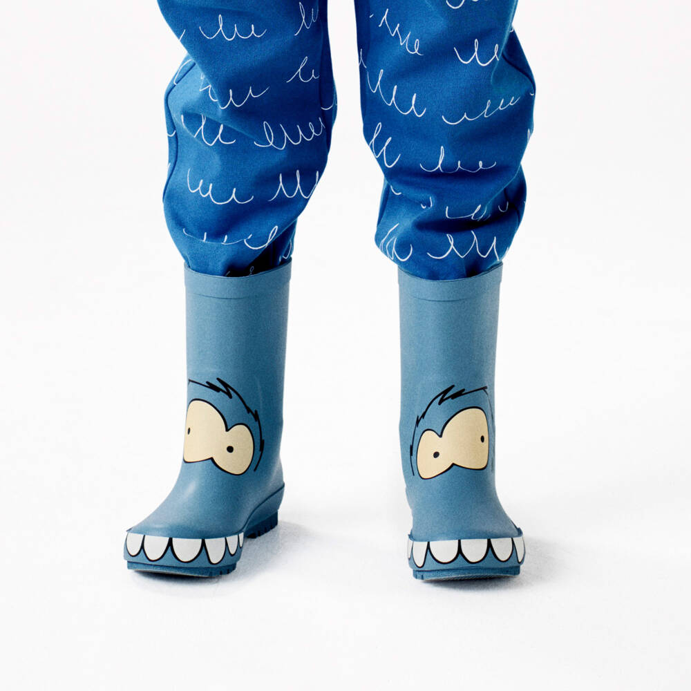 Stella McCartney Kids-Boys Playful Blue Yeti Boots | Childrensalon Outlet