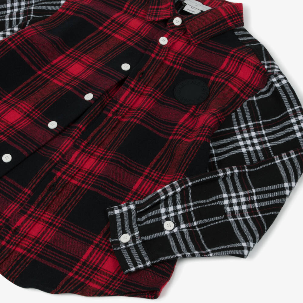 Stella McCartney Kids-Рубашка из хлопка в красную клетку для мальчиков | Childrensalon Outlet
