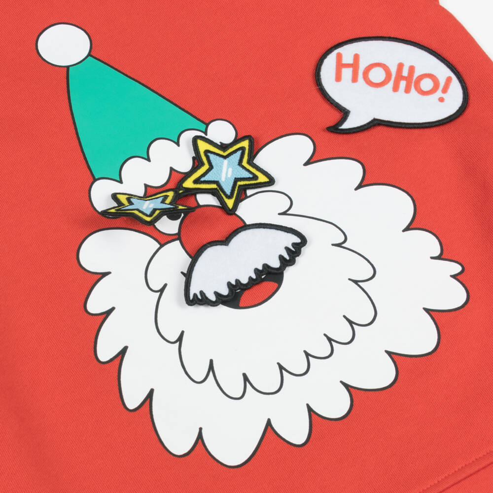 Stella McCartney Kids-Свитшот из красного хлопка для мальчиков с Санта-Клаусом | Childrensalon Outlet