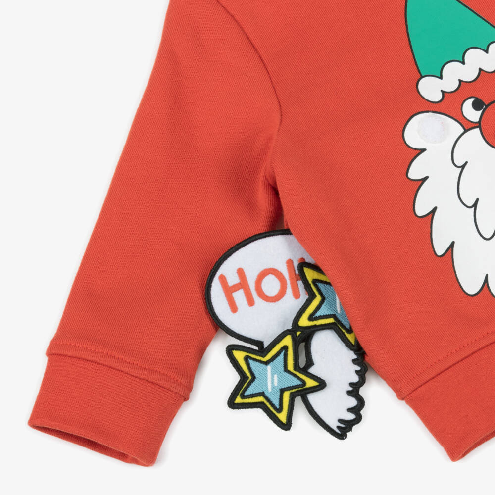 Stella McCartney Kids-Праздничный красный свитшот Санта для мальчиков | Childrensalon Outlet
