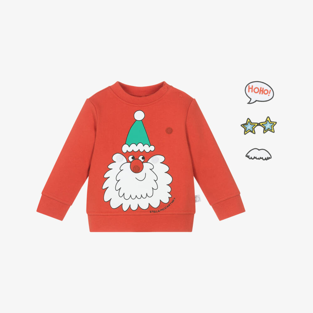 Stella McCartney Kids-Праздничный красный свитшот Санта для мальчиков | Childrensalon Outlet