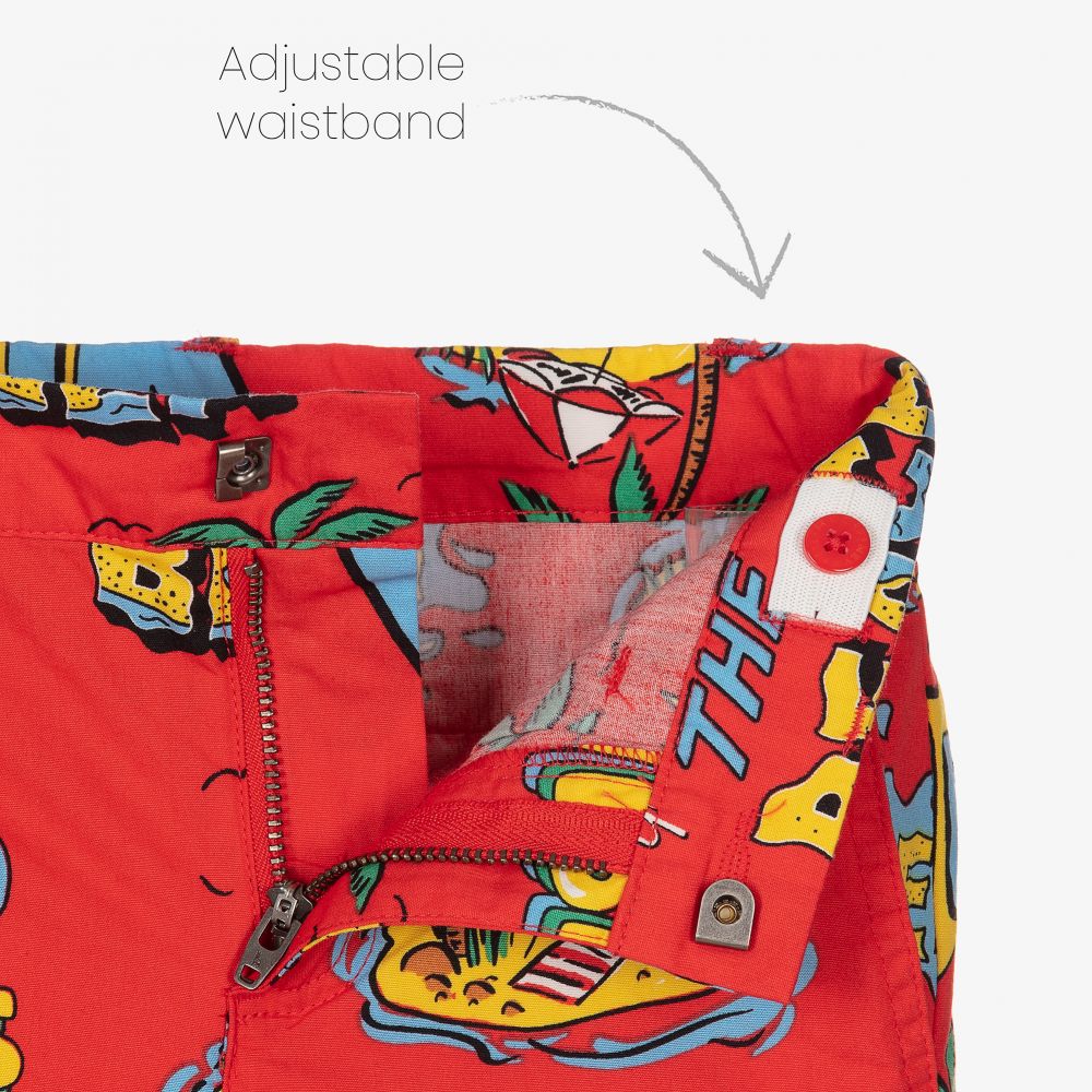 Stella McCartney Kids-Красные хлопковые шорты для мальчиков | Childrensalon Outlet