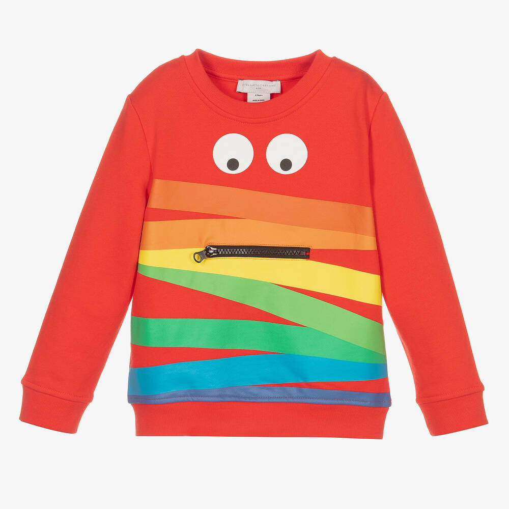 Stella McCartney Kids-Boys Red Cotton Sweatshirt | Childrensalon Outlet