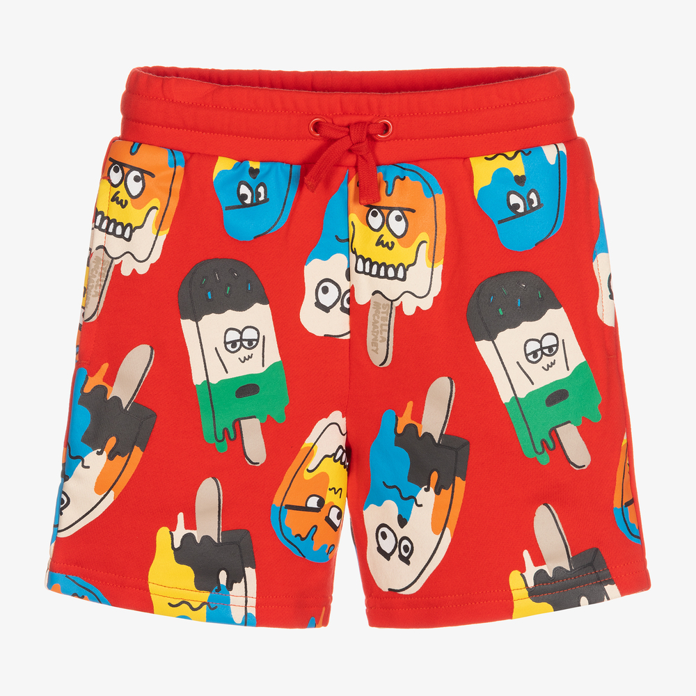Stella McCartney Kids - Boys Red Lolly Shorts | Childrensalon
