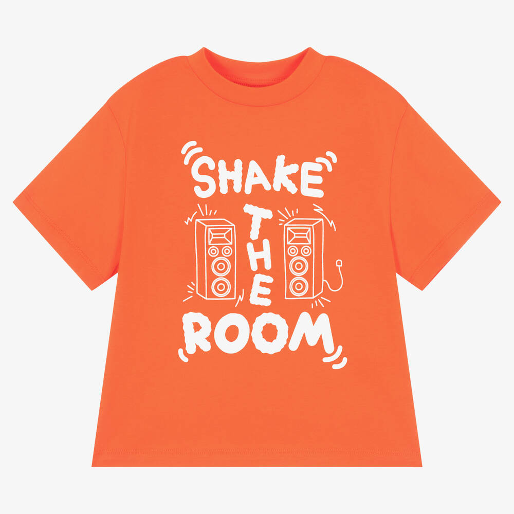 Stella McCartney Kids - Boys Red Organic Cotton Graphic T-Shirt | Childrensalon