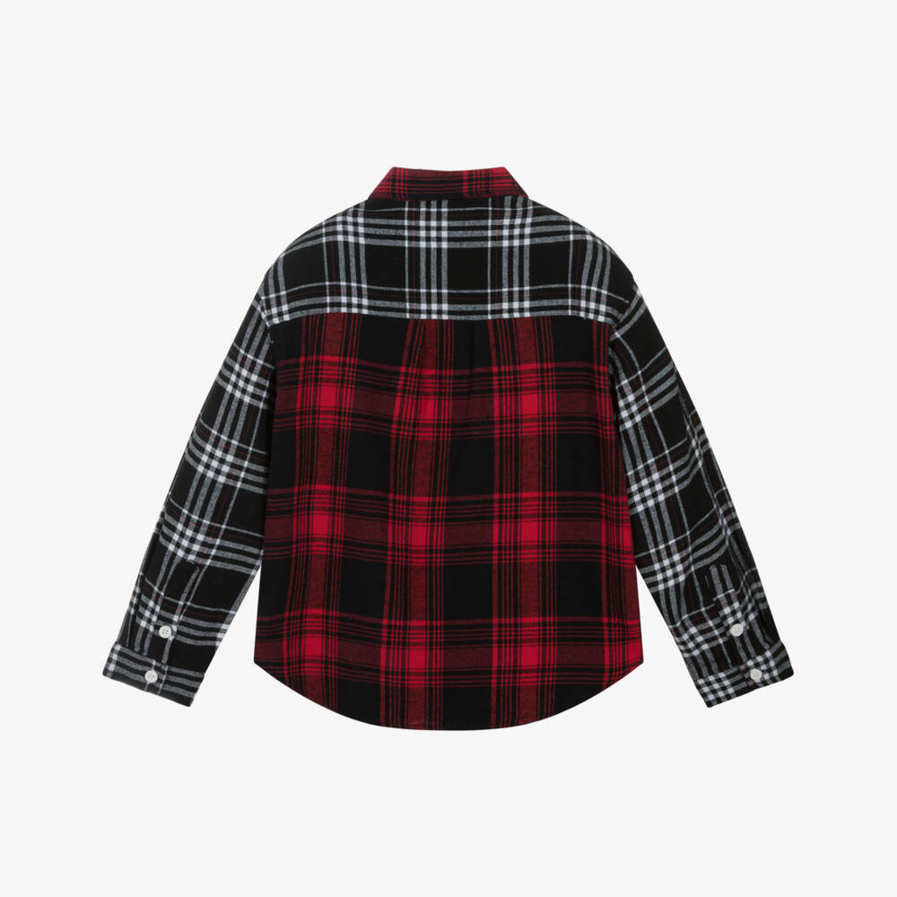 Stella McCartney Kids-Рубашка из хлопка в красную клетку для мальчиков | Childrensalon Outlet