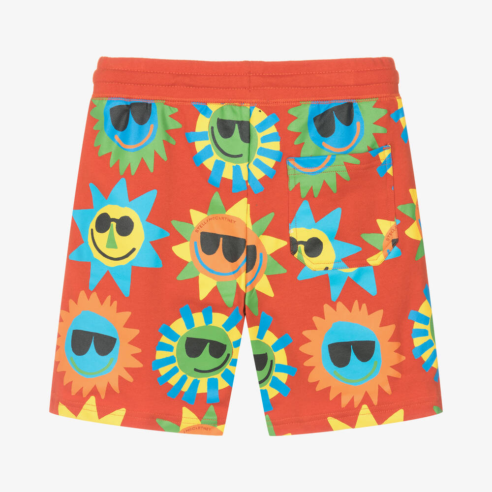 Stella McCartney Kids-شورت قطن عضوي لون أحمر للأولاد | Childrensalon Outlet
