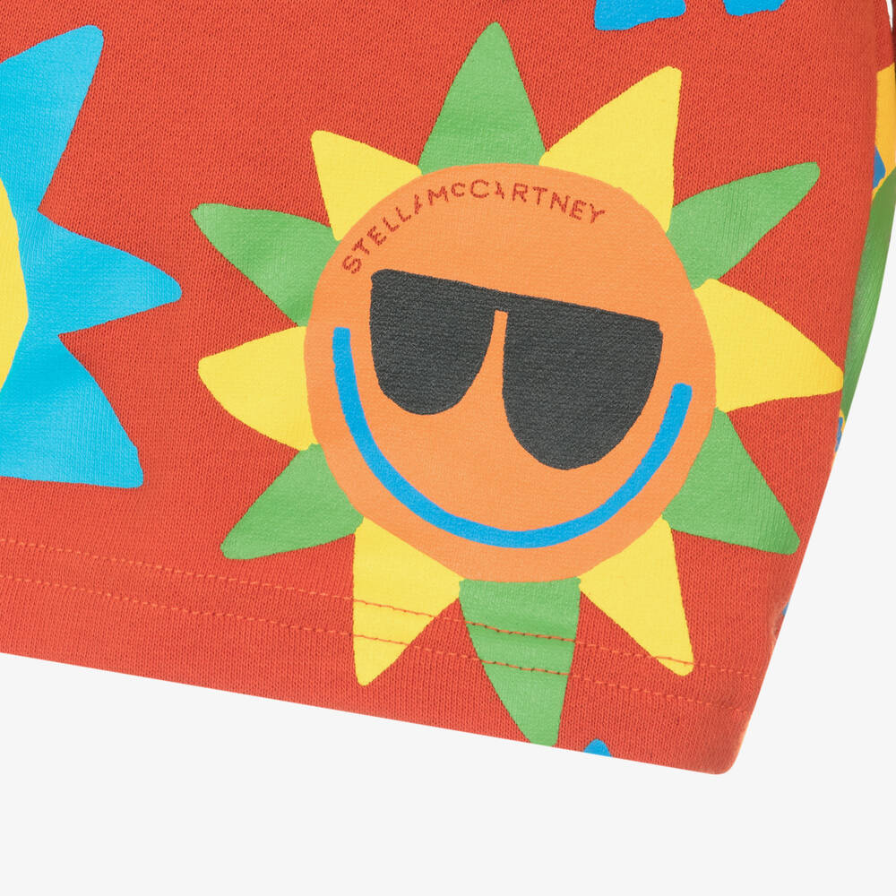 Stella McCartney Kids-شورت قطن عضوي لون أحمر للأولاد | Childrensalon Outlet