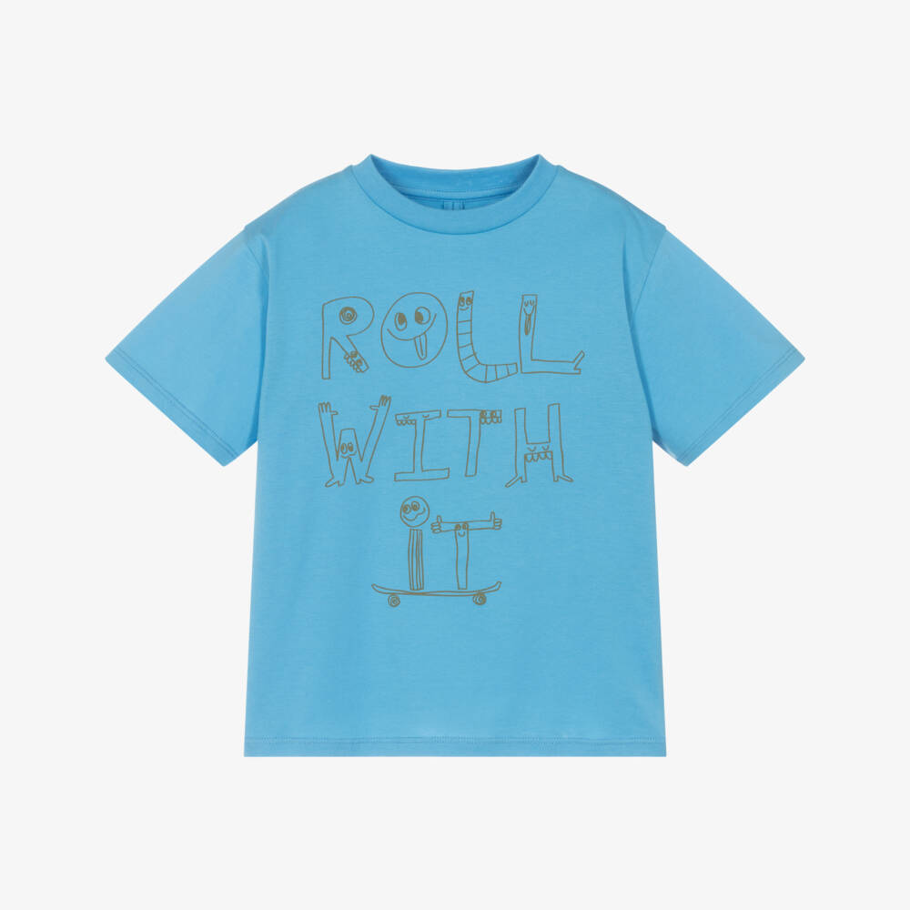 Stella McCartney Kids-Мягкая хлопковая синяя футболка для мальчиков | Childrensalon Outlet