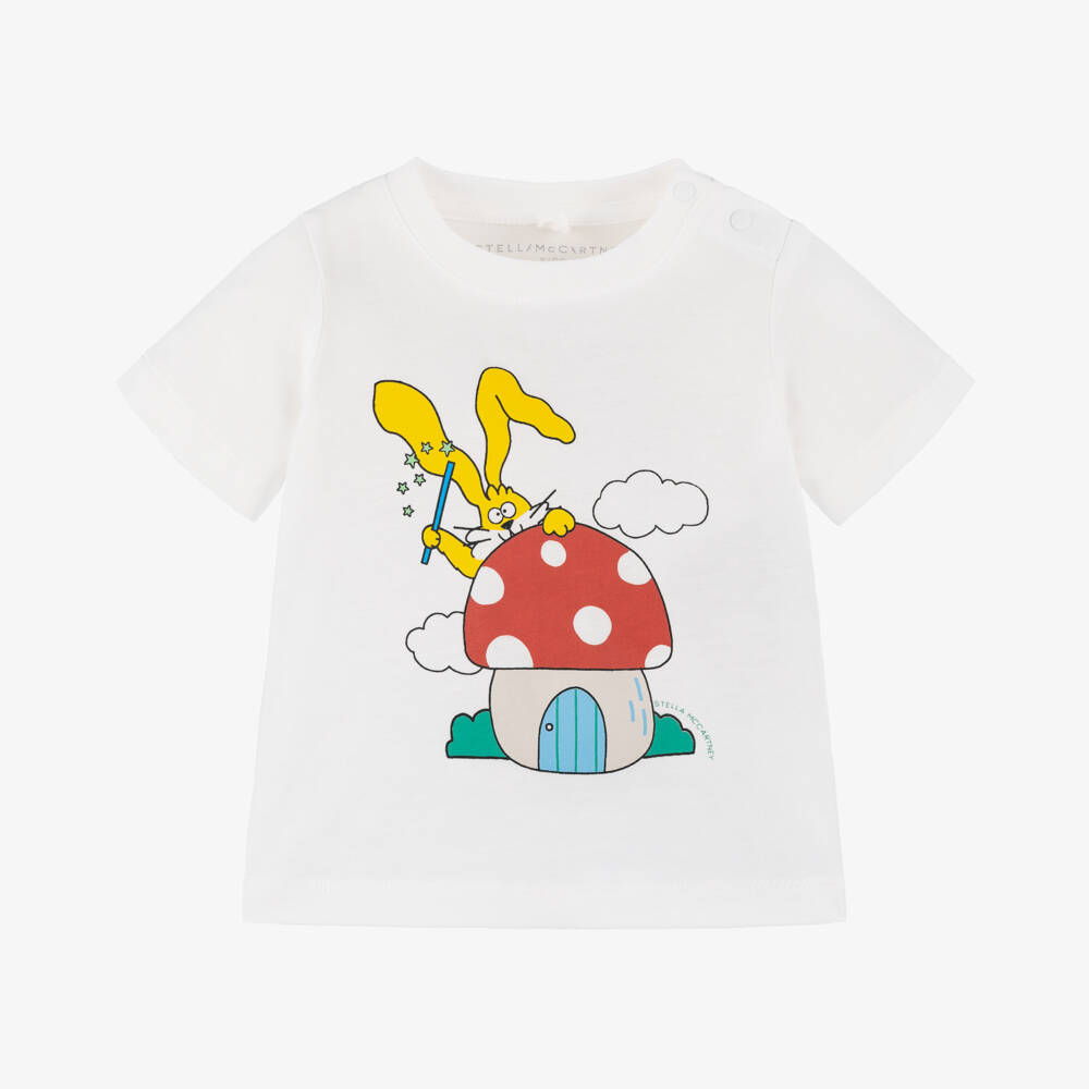 Stella McCartney Kids-Boys Soft Ivory Adventure Tee | Childrensalon Outlet