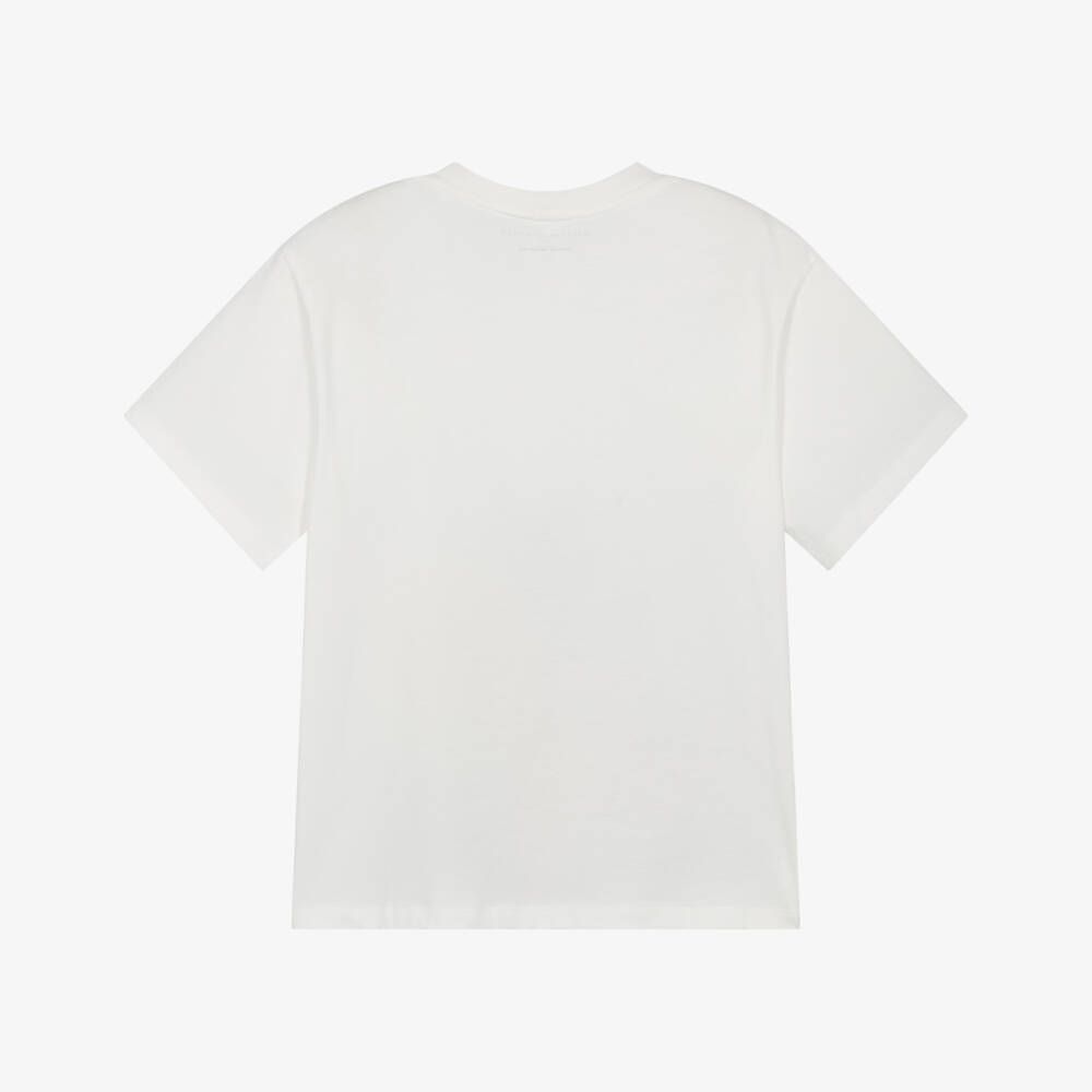 Stella McCartney Kids-Boys Soft Ivory Cat Tee | Childrensalon Outlet