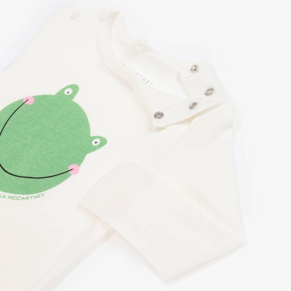 Stella McCartney Kids-Boys Soft Ivory Frog Romper Set | Childrensalon Outlet