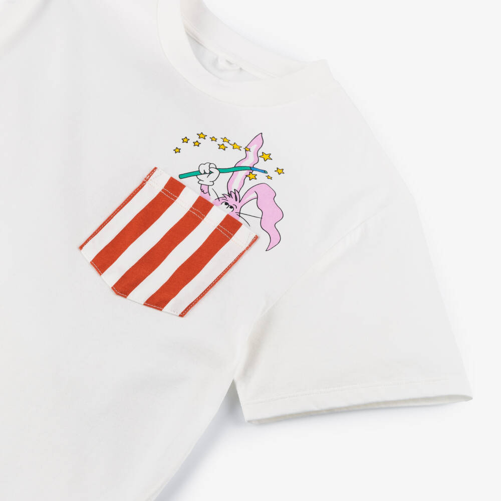 Stella McCartney Kids-Boys Soft Ivory Tee with Pocket | Childrensalon Outlet