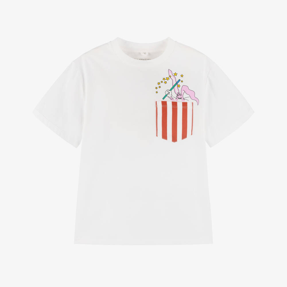 Stella McCartney Kids-Boys Soft Ivory Tee with Pocket | Childrensalon Outlet