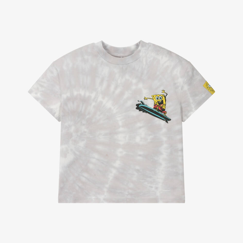 Stella McCartney Kids-Boys SpongeBob Grey Cotton Tee | Childrensalon Outlet