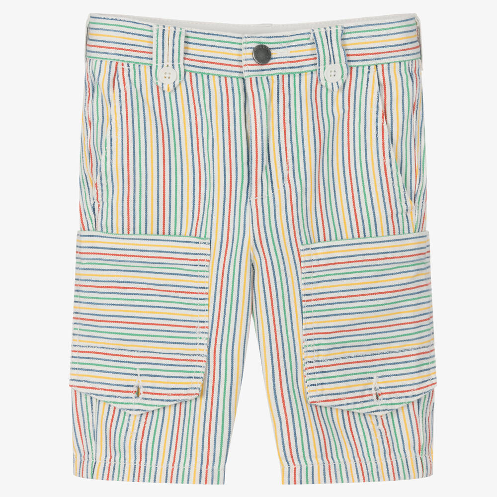 Stella McCartney Kids-Boys Striped Cotton Shorts | Childrensalon Outlet