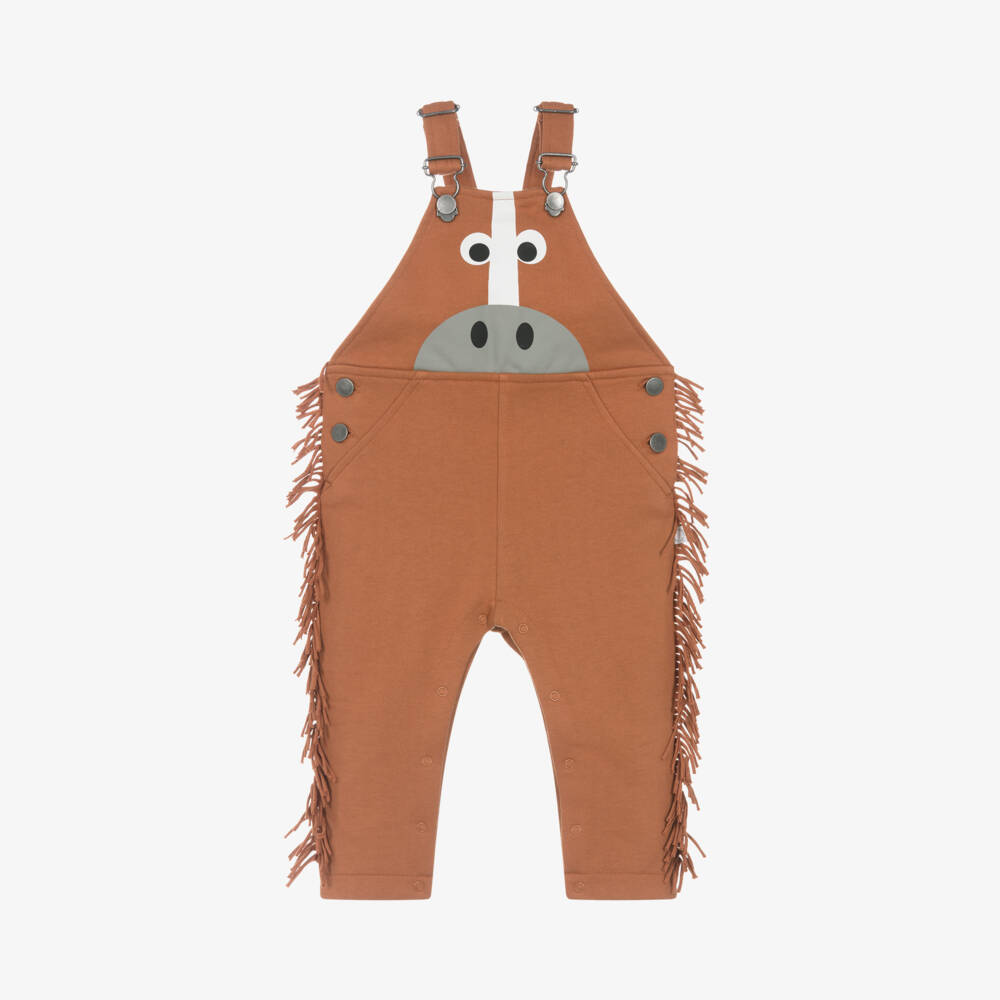 Stella McCartney Kids-Boys Tan Horse Print Dungarees | Childrensalon Outlet