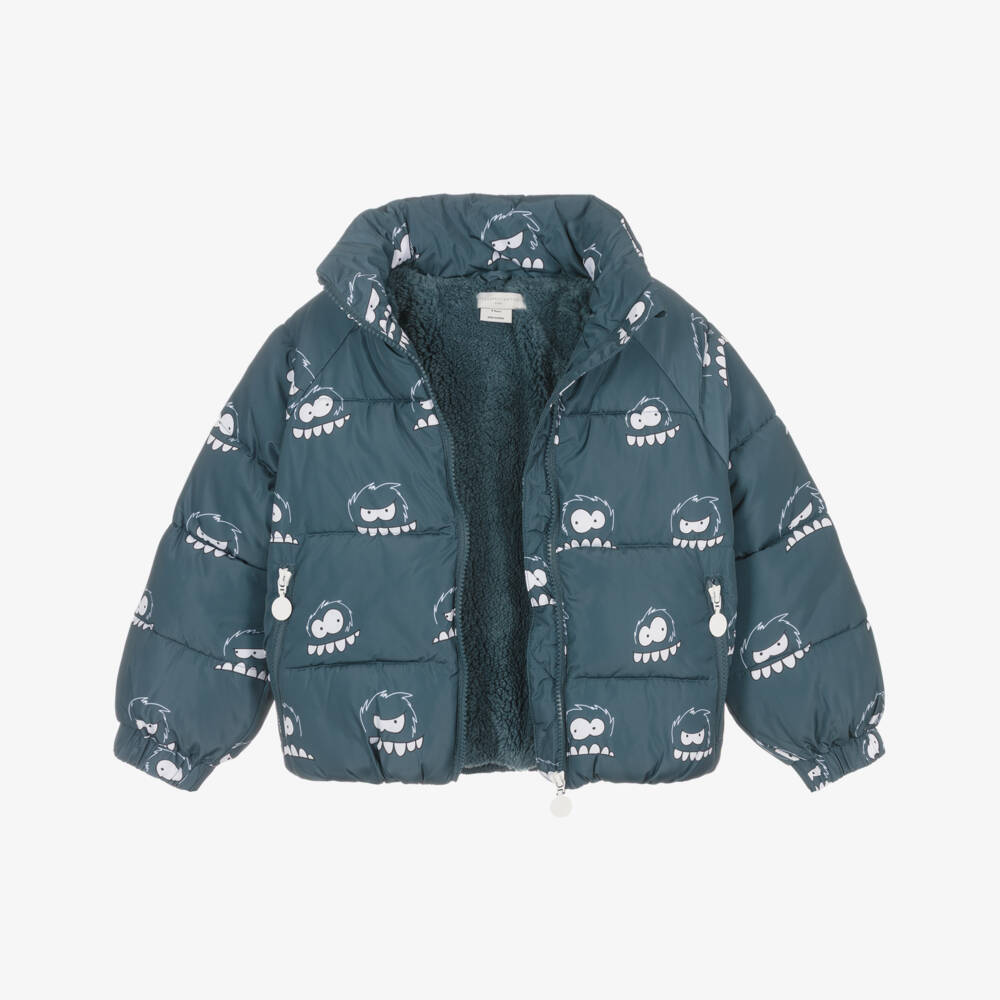 Stella McCartney Kids-Boys Teal Yeti Print Puffer | Childrensalon Outlet