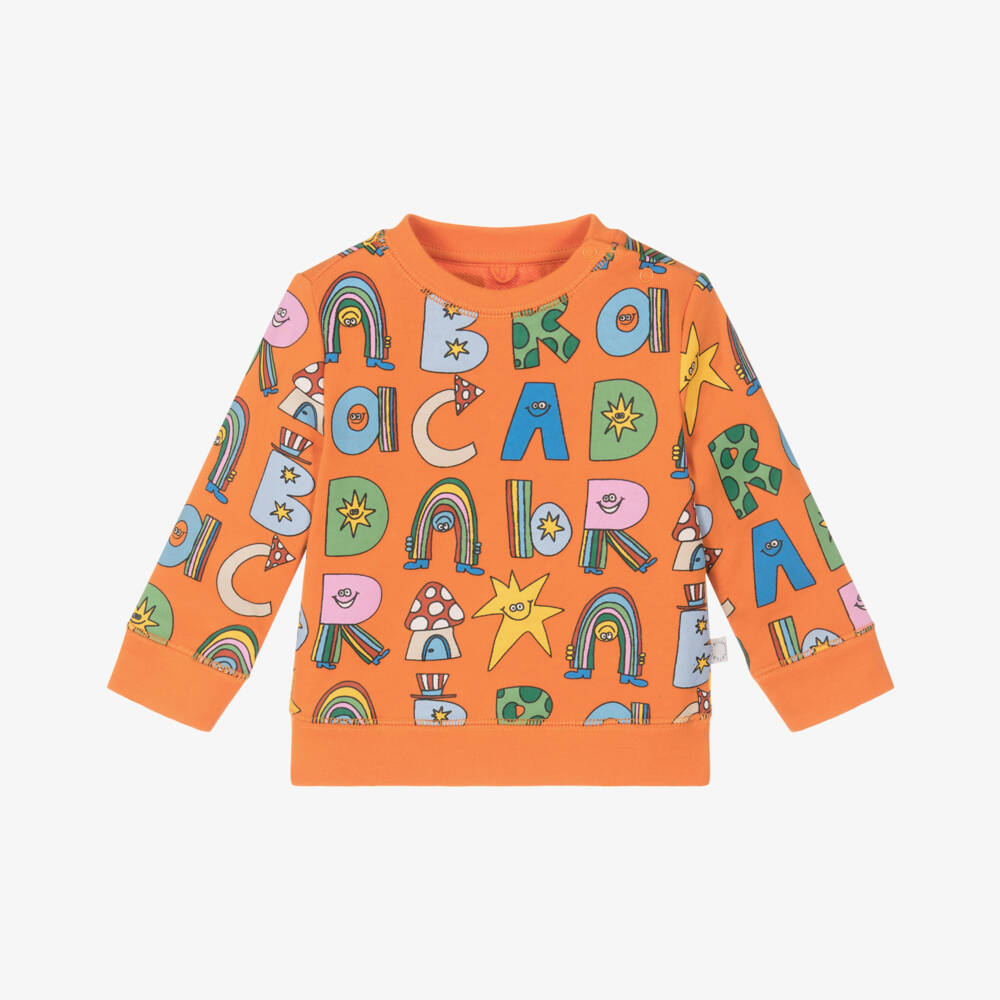 Stella McCartney Kids-Яркий оранжевый свитер с волшебным логотипом для мальчиков | Childrensalon Outlet