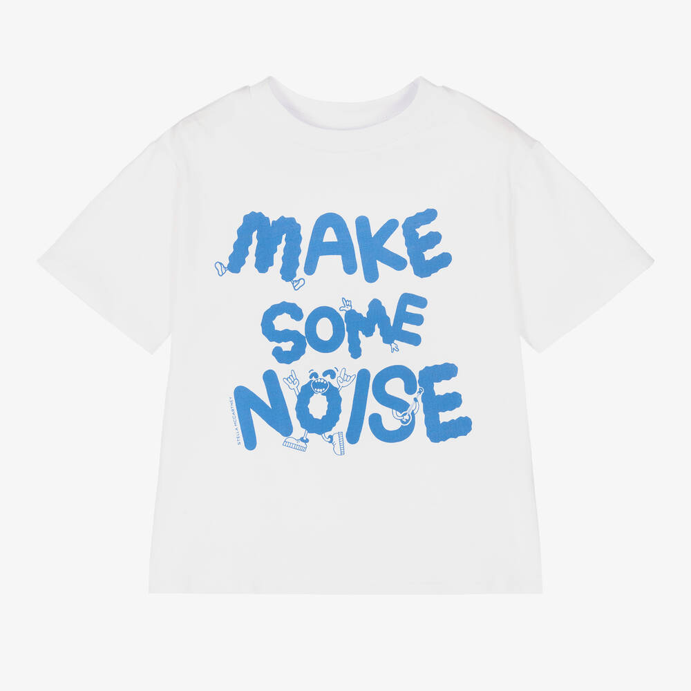 Stella McCartney Kids - Biobaumwoll-T-Shirt in Weiß & Blau | Childrensalon