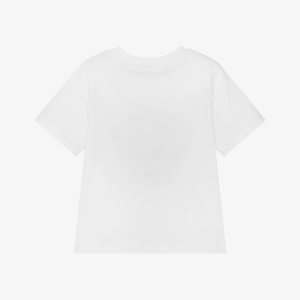 Stella McCartney Kids-تي شيرت أبيض وأزرق للأولاد بطبعة اليتي | Childrensalon Outlet