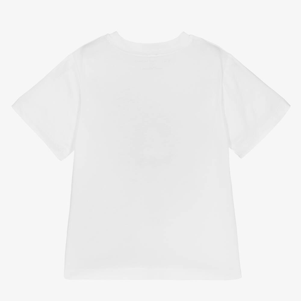 Stella McCartney Kids-Белая хлопковая футболка с гекконом | Childrensalon Outlet