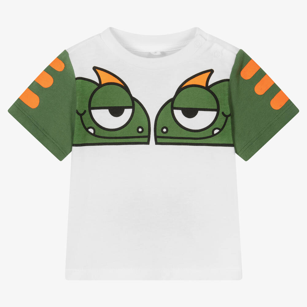Stella McCartney Kids - Weißes Baumwoll-T-Shirt mit Gecko | Childrensalon