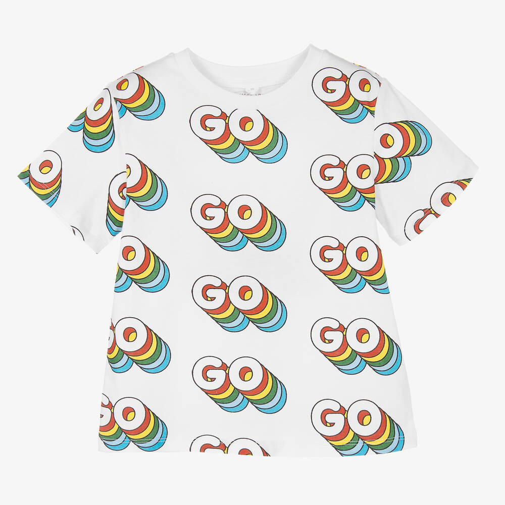 Stella McCartney Kids - Weißes Baumwoll-T-Shirt mit Print | Childrensalon