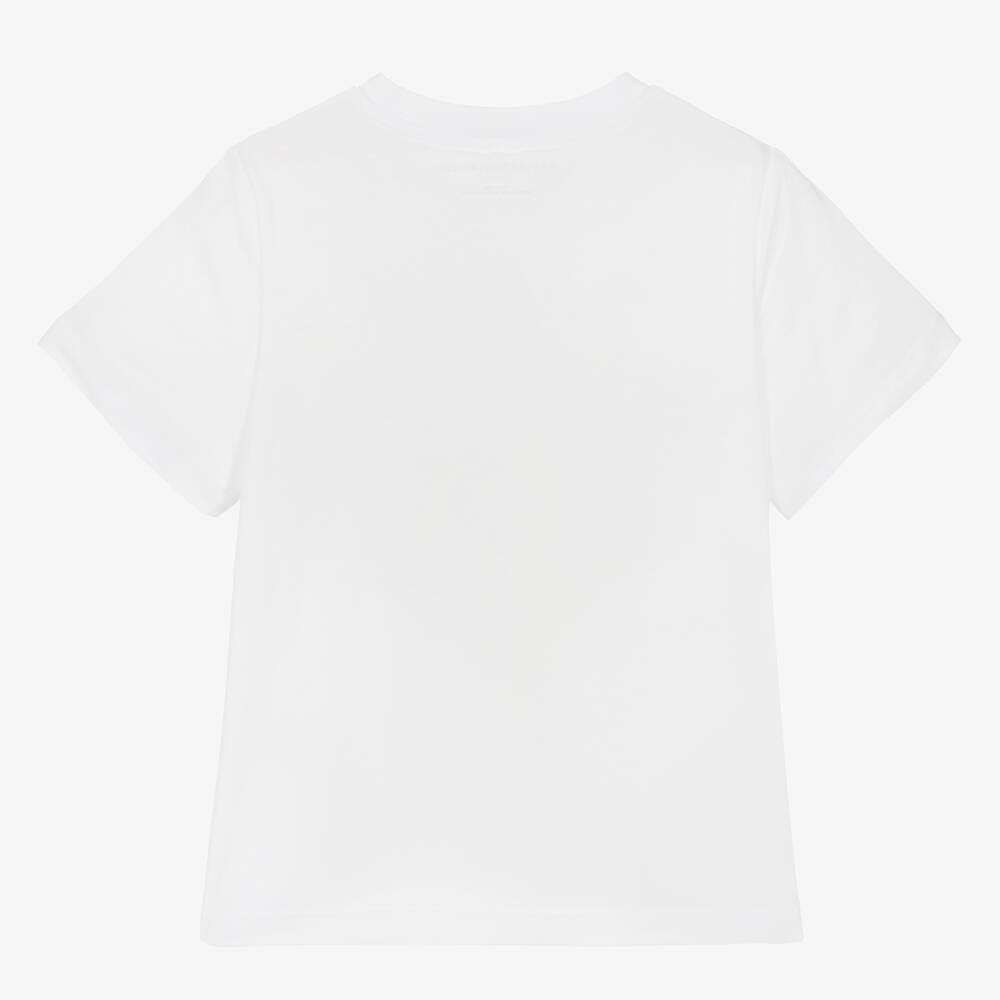 Stella McCartney Kids-Boys White Cotton Logo T-Shirt | Childrensalon Outlet