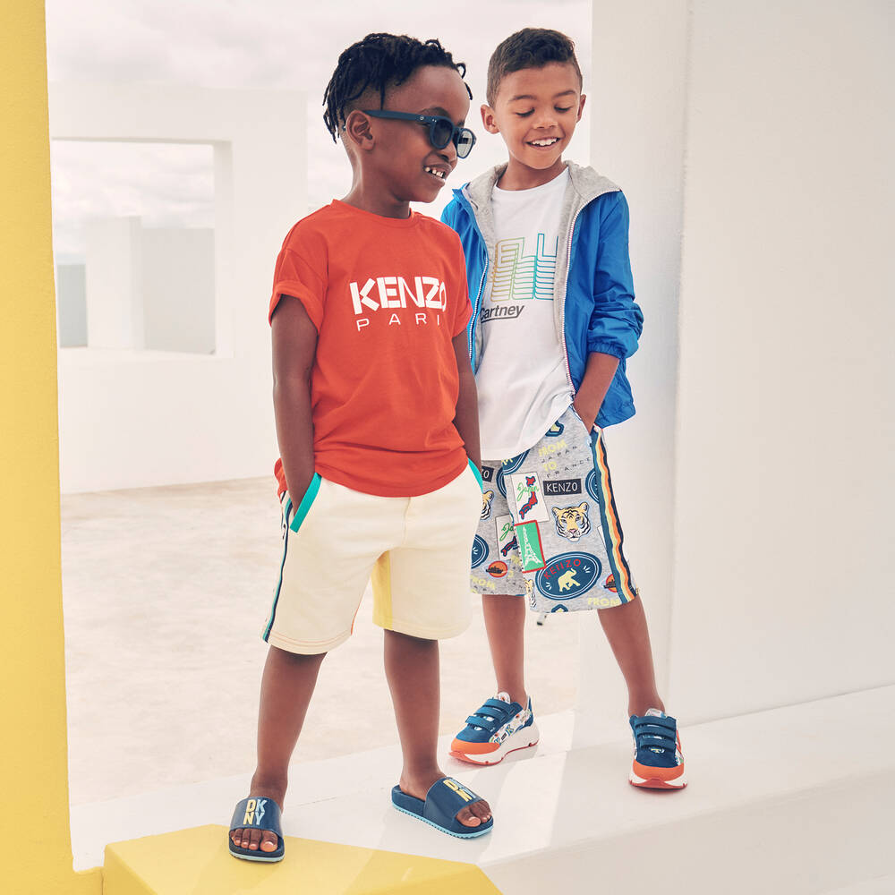 Stella McCartney Kids-Boys White Cotton Logo T-Shirt | Childrensalon Outlet