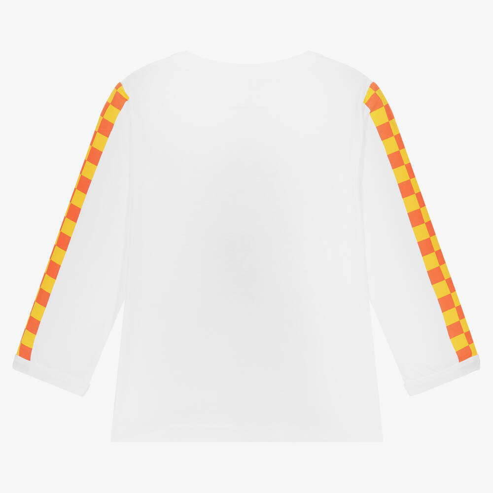 Stella McCartney Kids-Boys White Cotton Motocross Top | Childrensalon Outlet